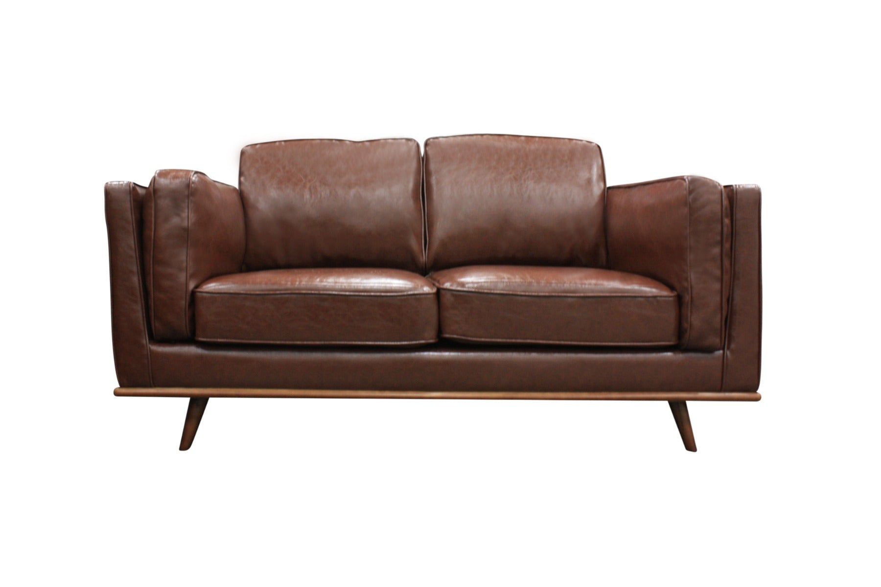 Korra 2 Seater Faux Leather Sofa Brown