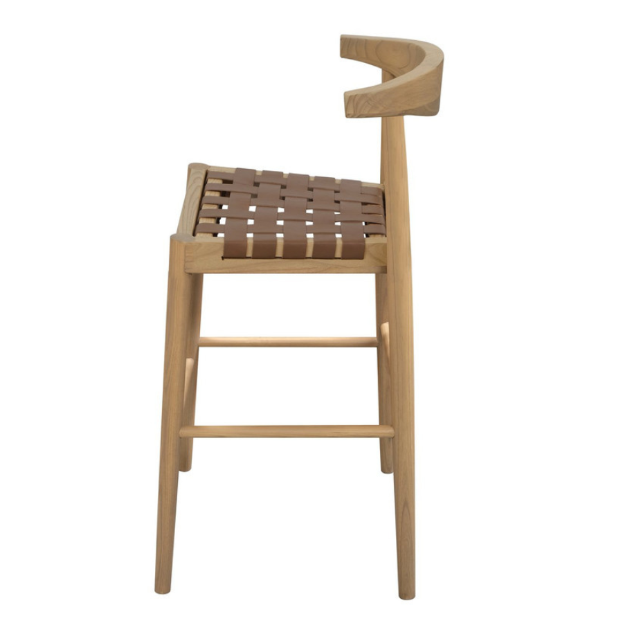 Kulani Leather Stool (Oak)
