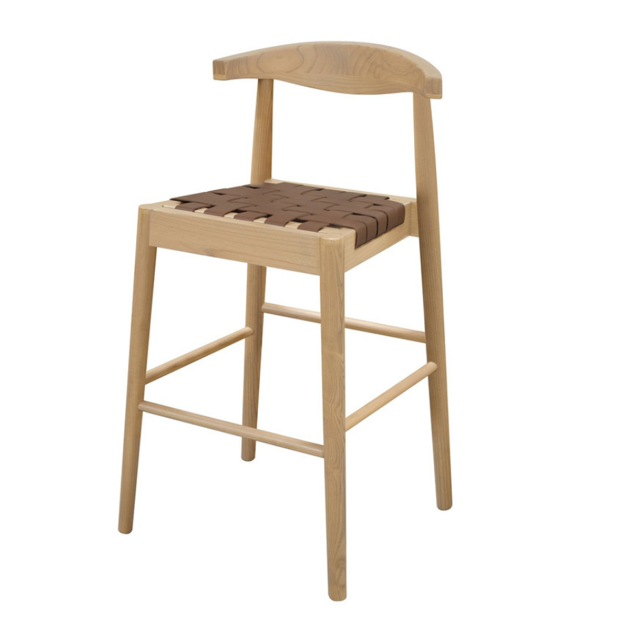 Kulani Leather Stool (Oak)