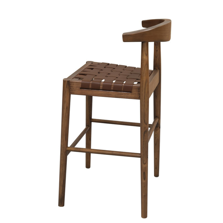 Kulani Leather Stool (Walnut)