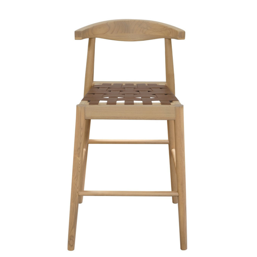 Kulani Leather Stool (Oak)