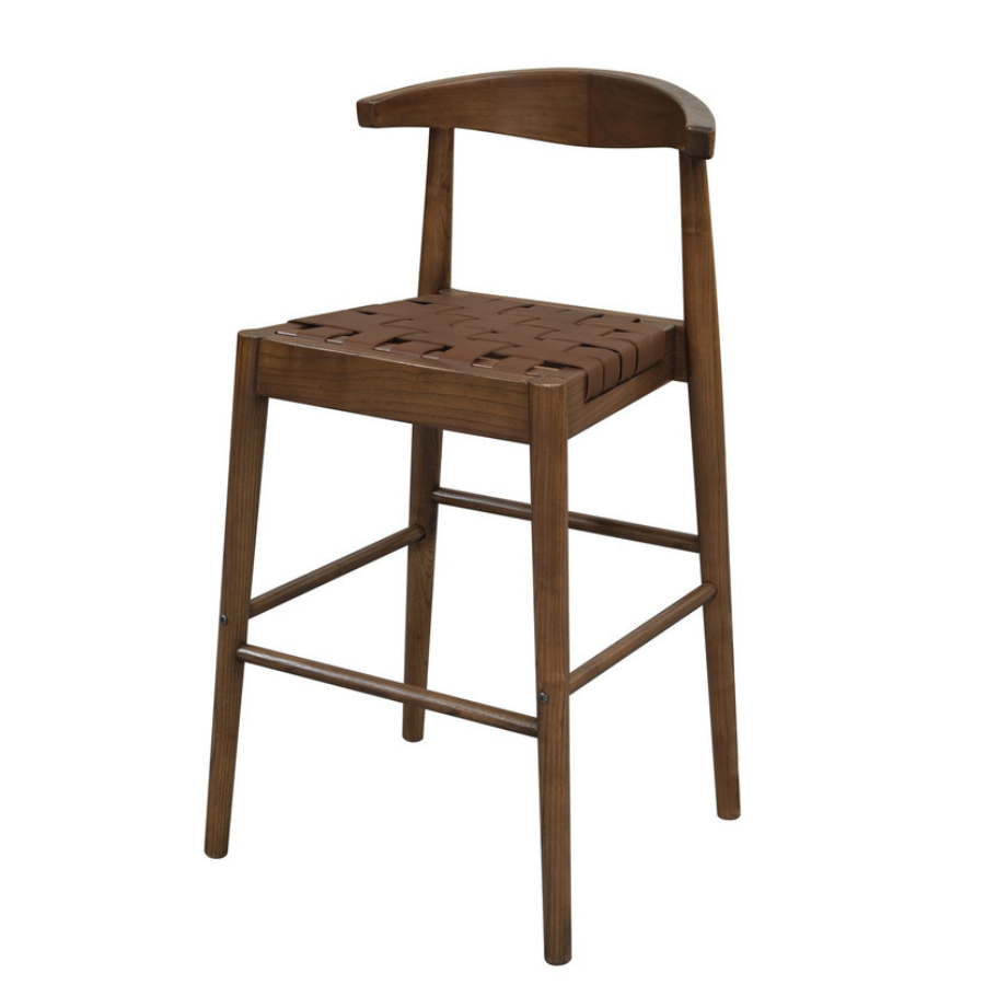 Kulani Leather Stool (Walnut)