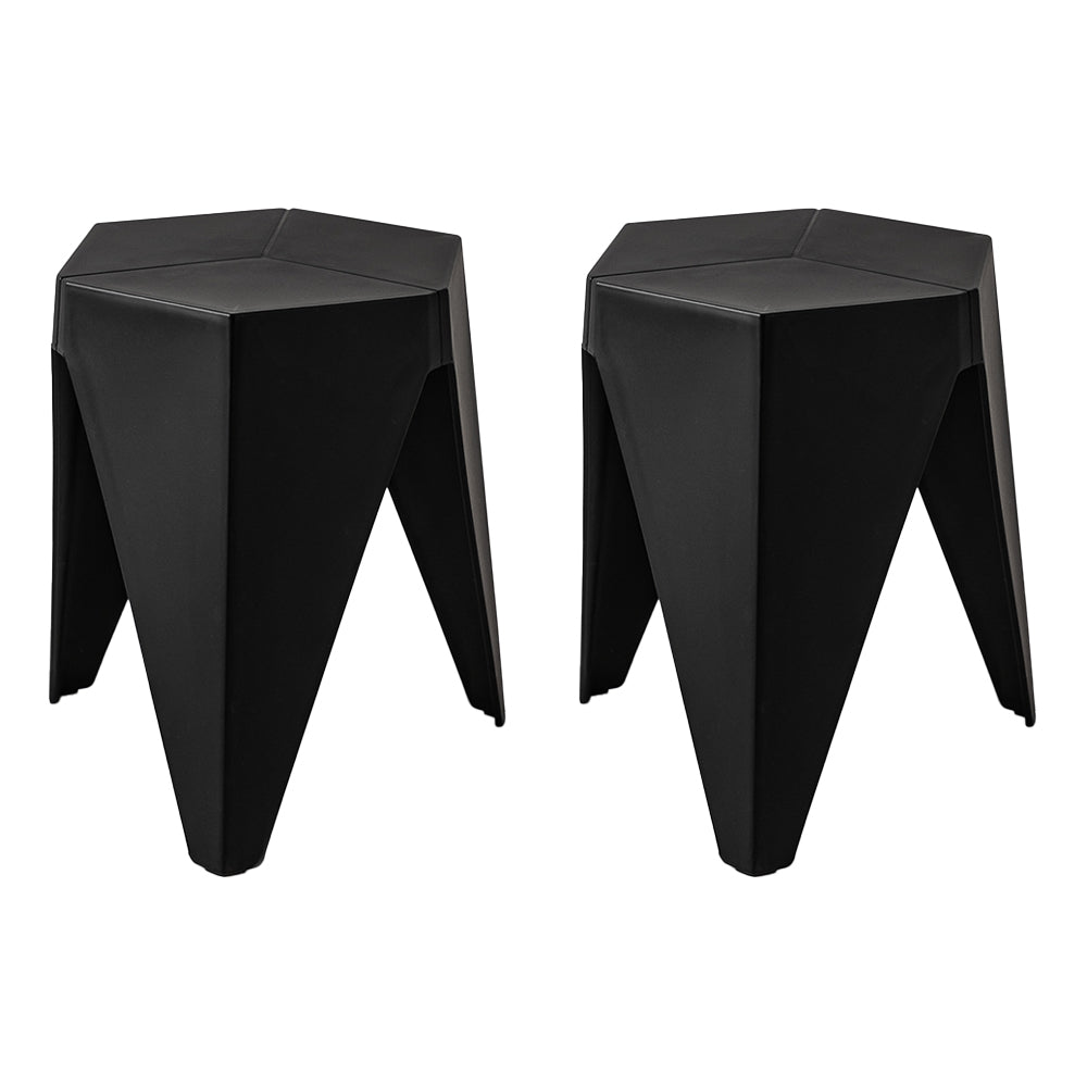 Lexi Stackable Stools - Black (Set of 2)