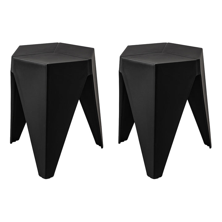 Lexi Stackable Stools - Black (Set of 2)