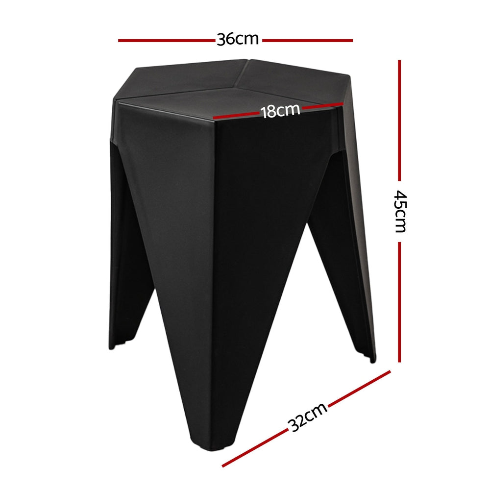 Korra 4PC Puzzle Stool Plastic Bar Stools Stackable Black