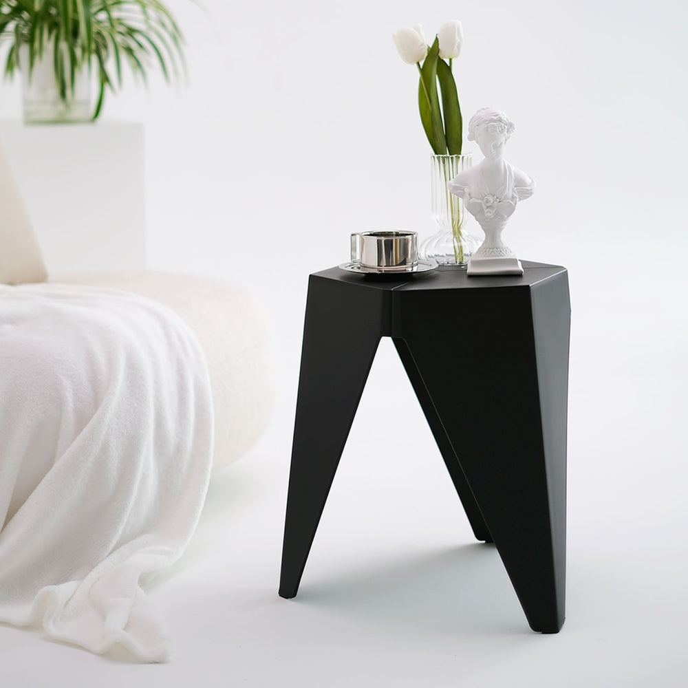 Korra 4PC Puzzle Stool Plastic Bar Stools Stackable Black