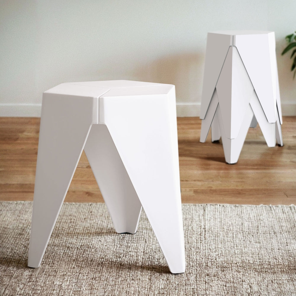 Lexi Stackable Stools - White
