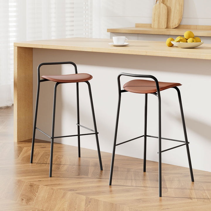 2x Korra Bar Stools - Metal Chocolate