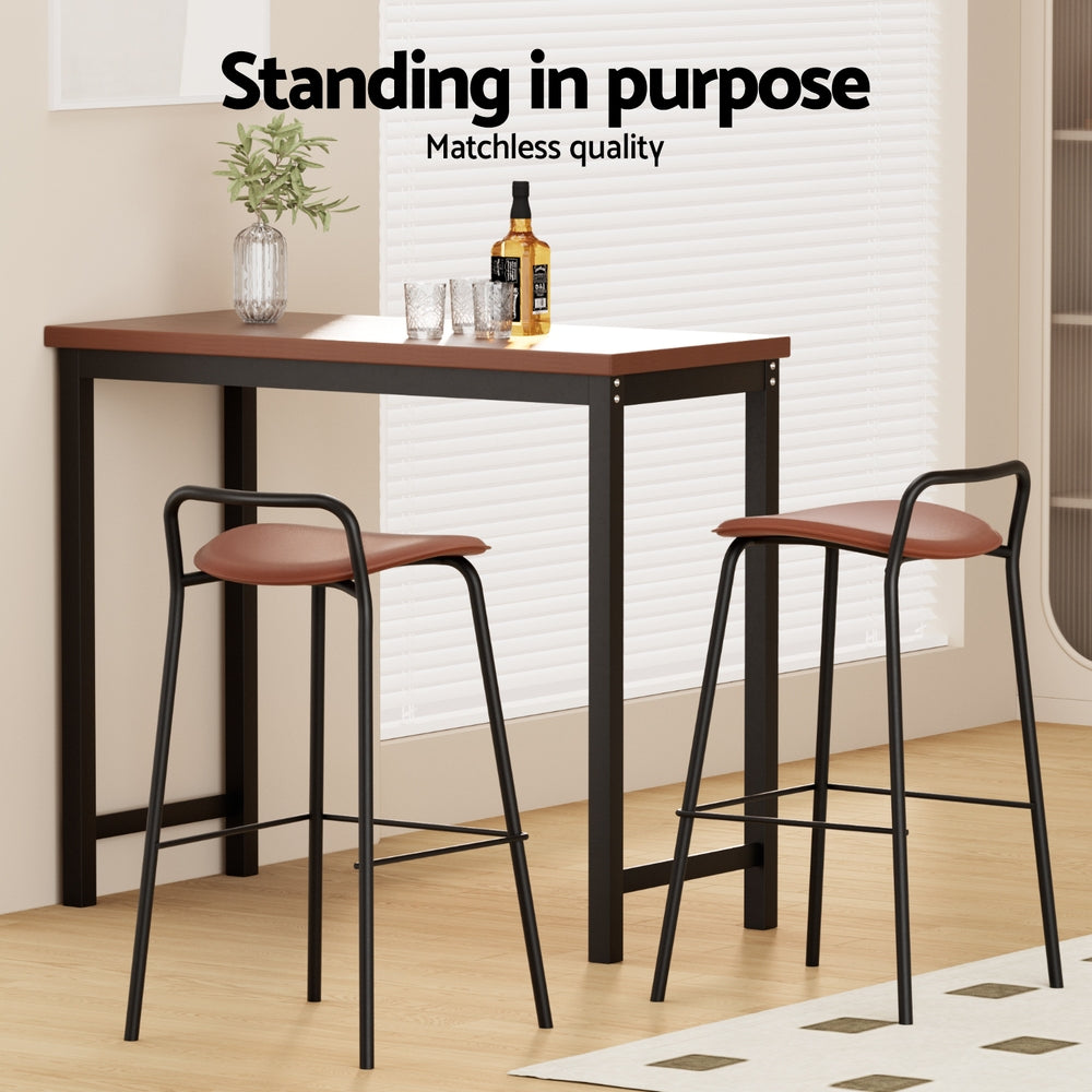 2x Korra Bar Stools - Metal Chocolate