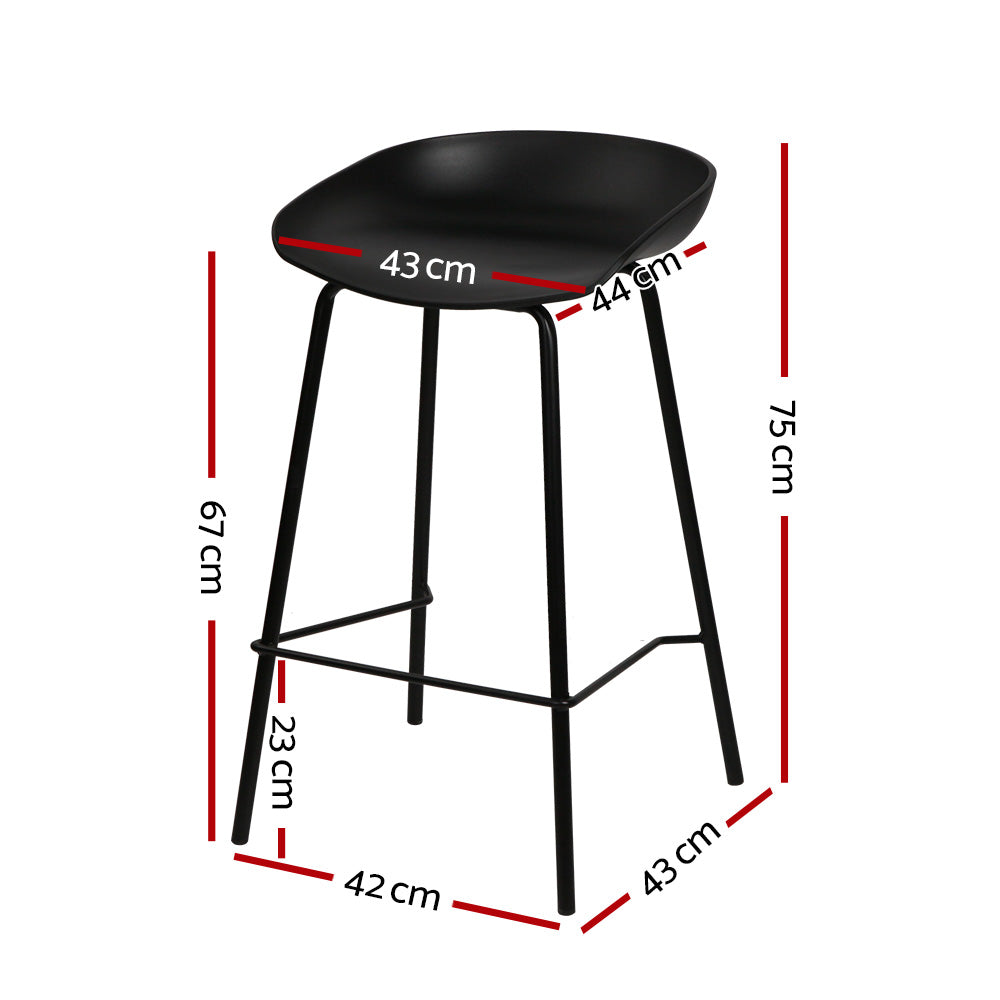Korra 2x Bar Stools Kitchen Counter Stools Metal