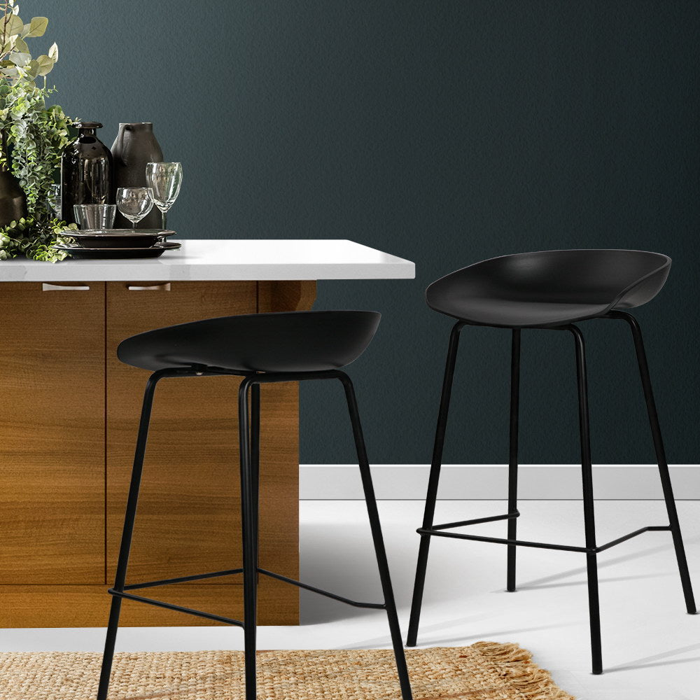 Korra 2x Bar Stools Kitchen Counter Stools Metal