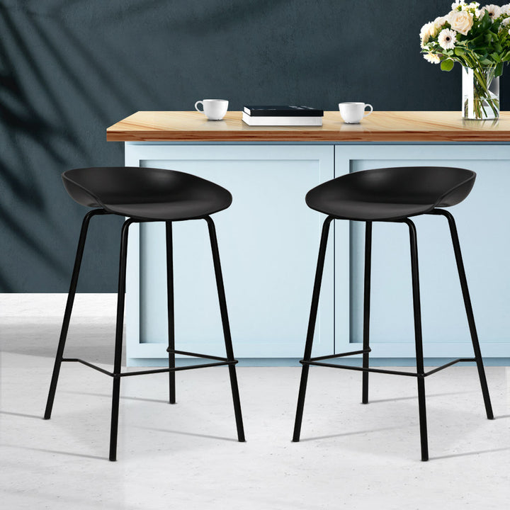 Korra 2x Bar Stools Kitchen Counter Stools Metal