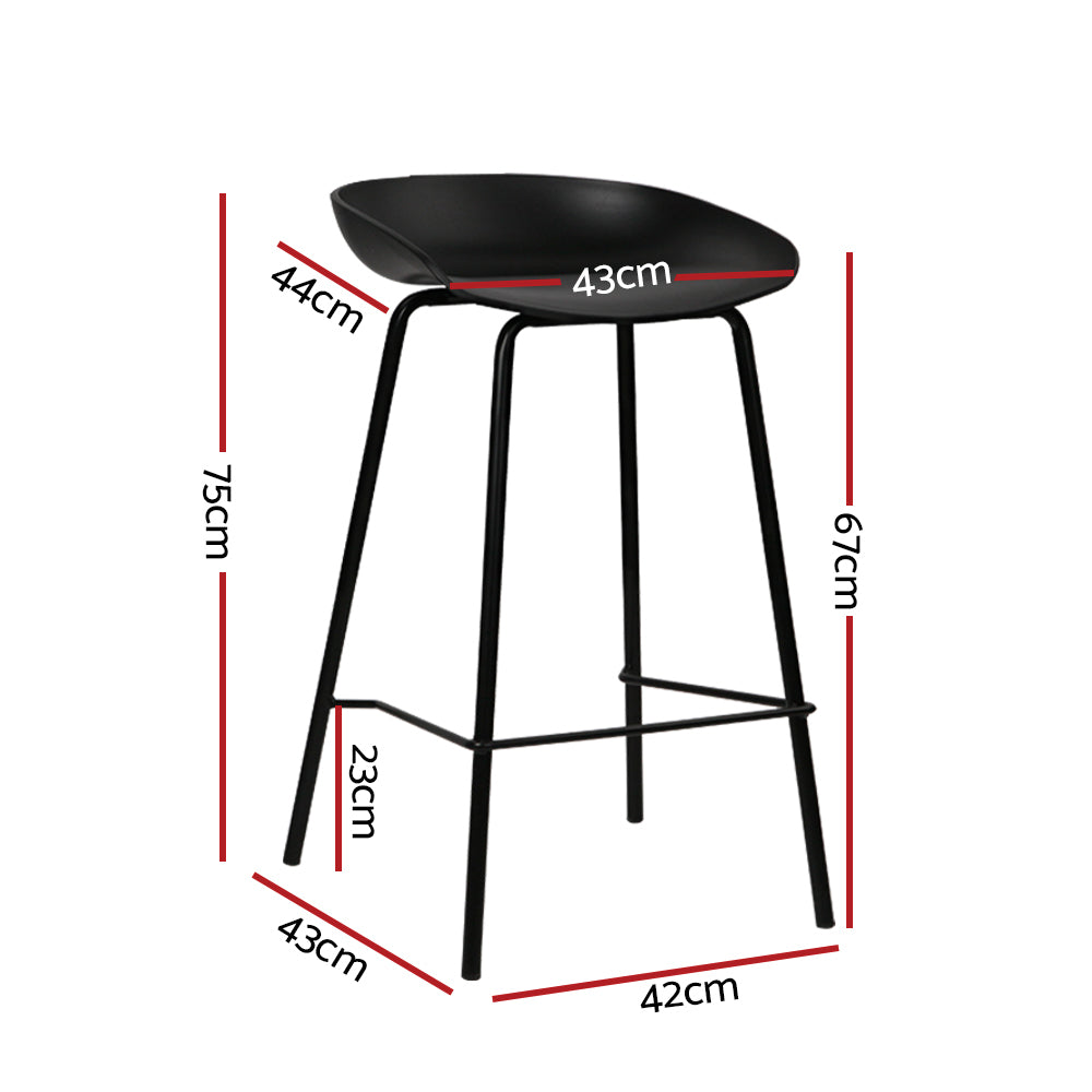 Korra 4x Bar Stools Kitchen Counter Stools Metal
