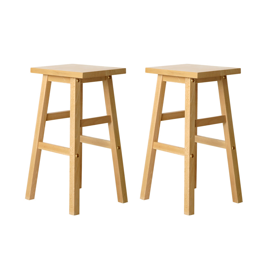 Korra Bar Stools Kitchen Counter Stools Wooden Chairs Natural x2