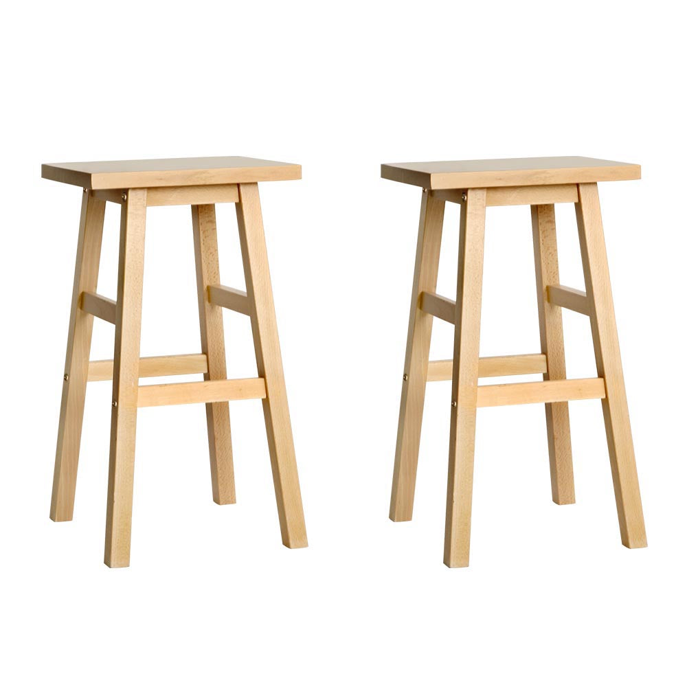 Korra Bar Stools Kitchen Counter Stools Wooden Chairs Natural x2