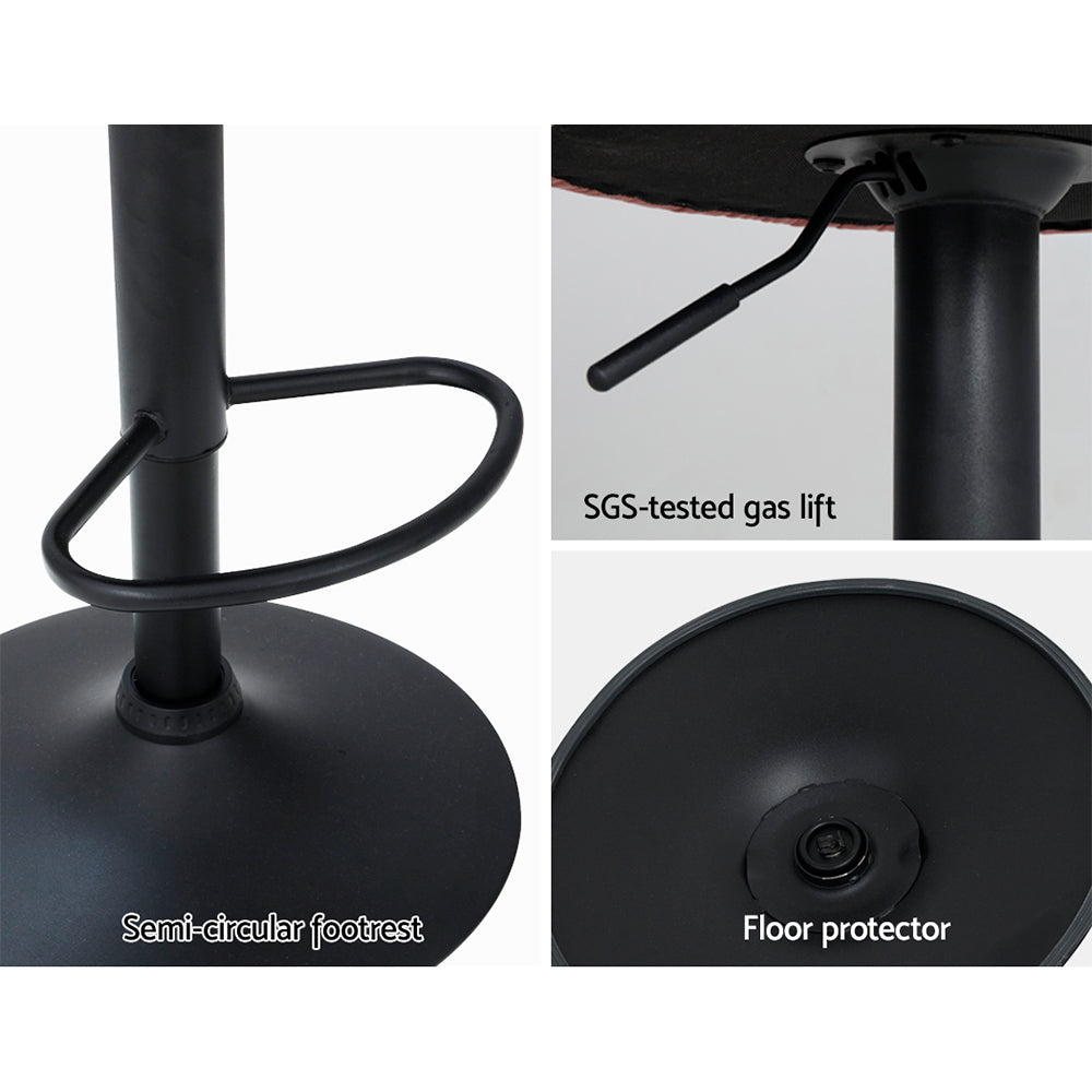 Korra 2x Bar Stools Gas Lift Velvet Pink