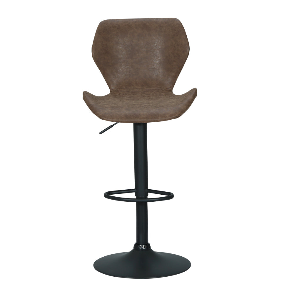 Korra Bar Stools Kitchen Counter Stools Swivel Gas Lift Vintage Chairs Brown x2