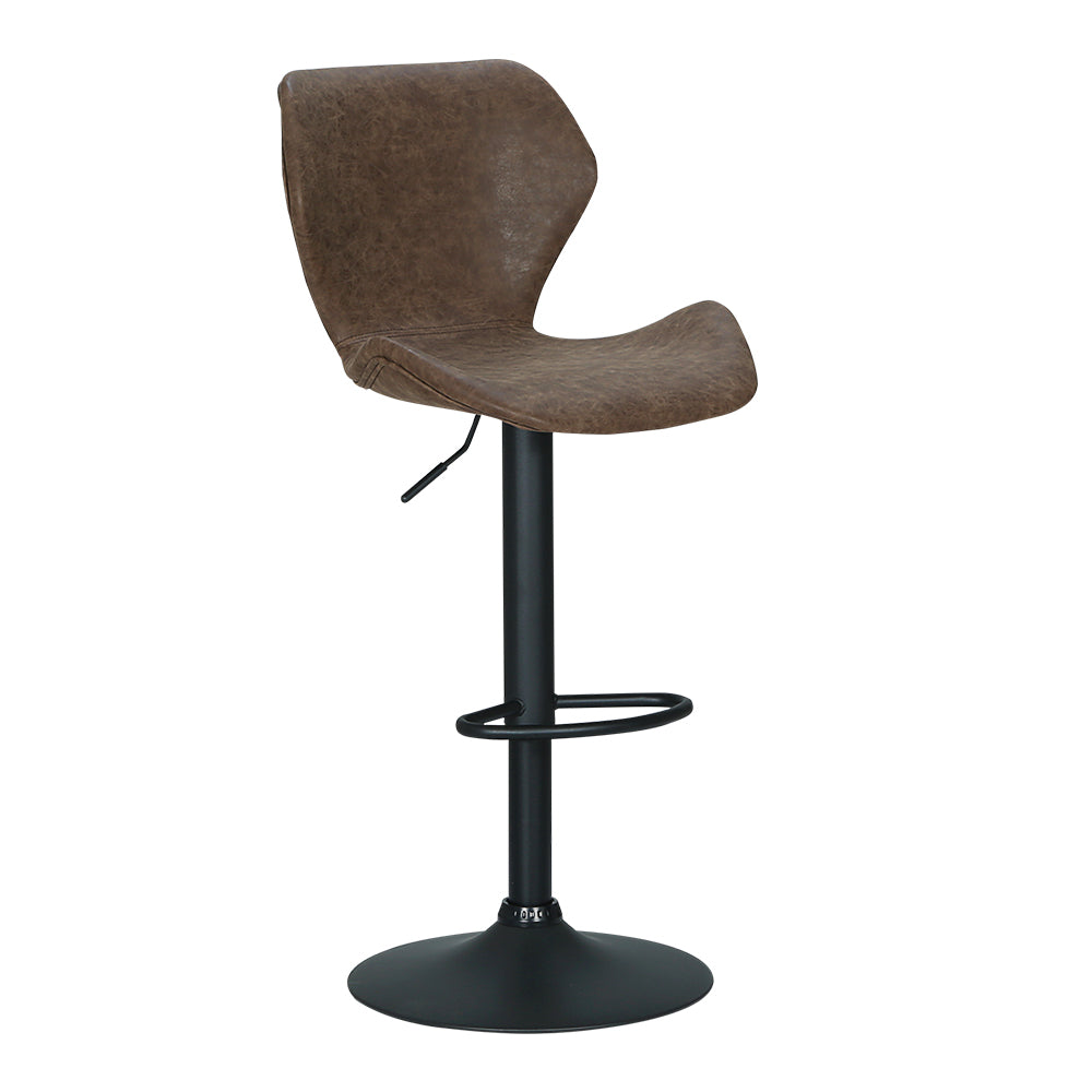 Korra Bar Stools Kitchen Counter Stools Swivel Gas Lift Vintage Chairs Brown x2