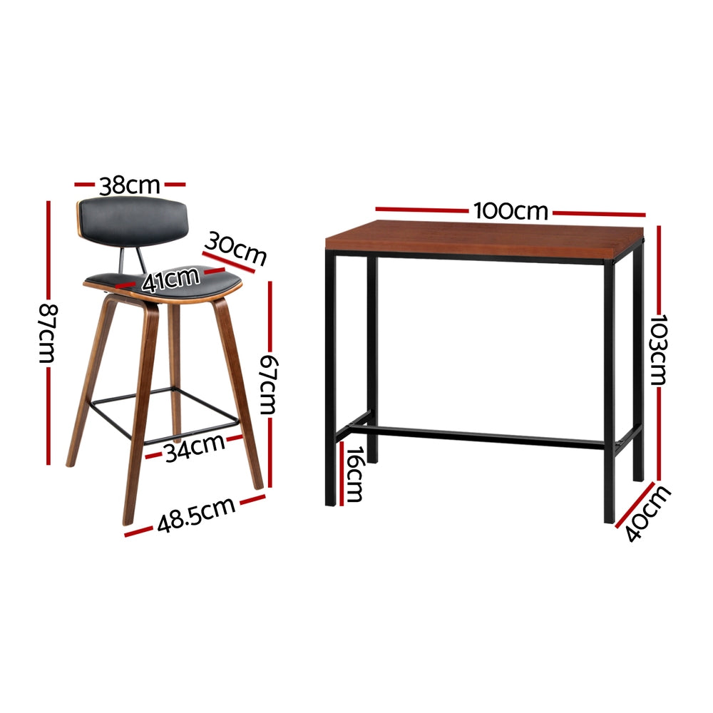 Hugo Bar Table and Stools Set