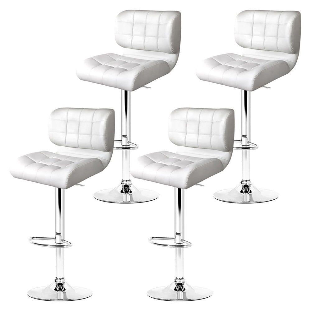 Artiss 4x Bar Stools Gas Lift Leather Padded White