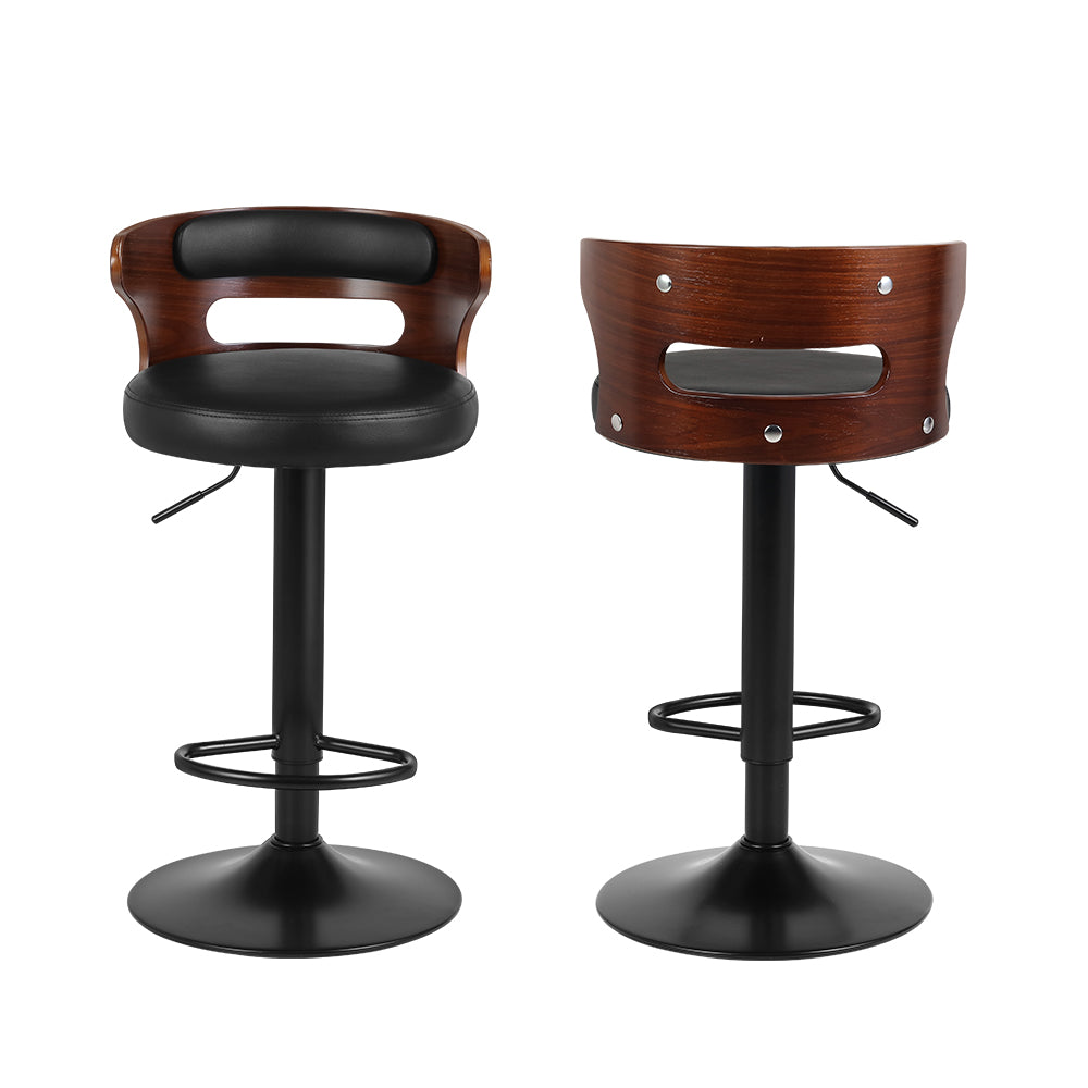 Korra 2x Bar Stools Gas Lift Faux Leather