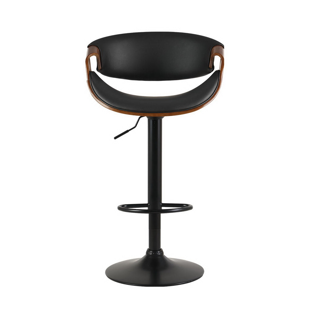 Korra 2x Bar Stools Gas Lift Leather w/Armrest