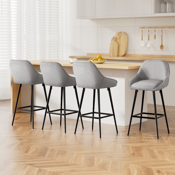 Korra 4x Bar Stools Upholstered - smokey