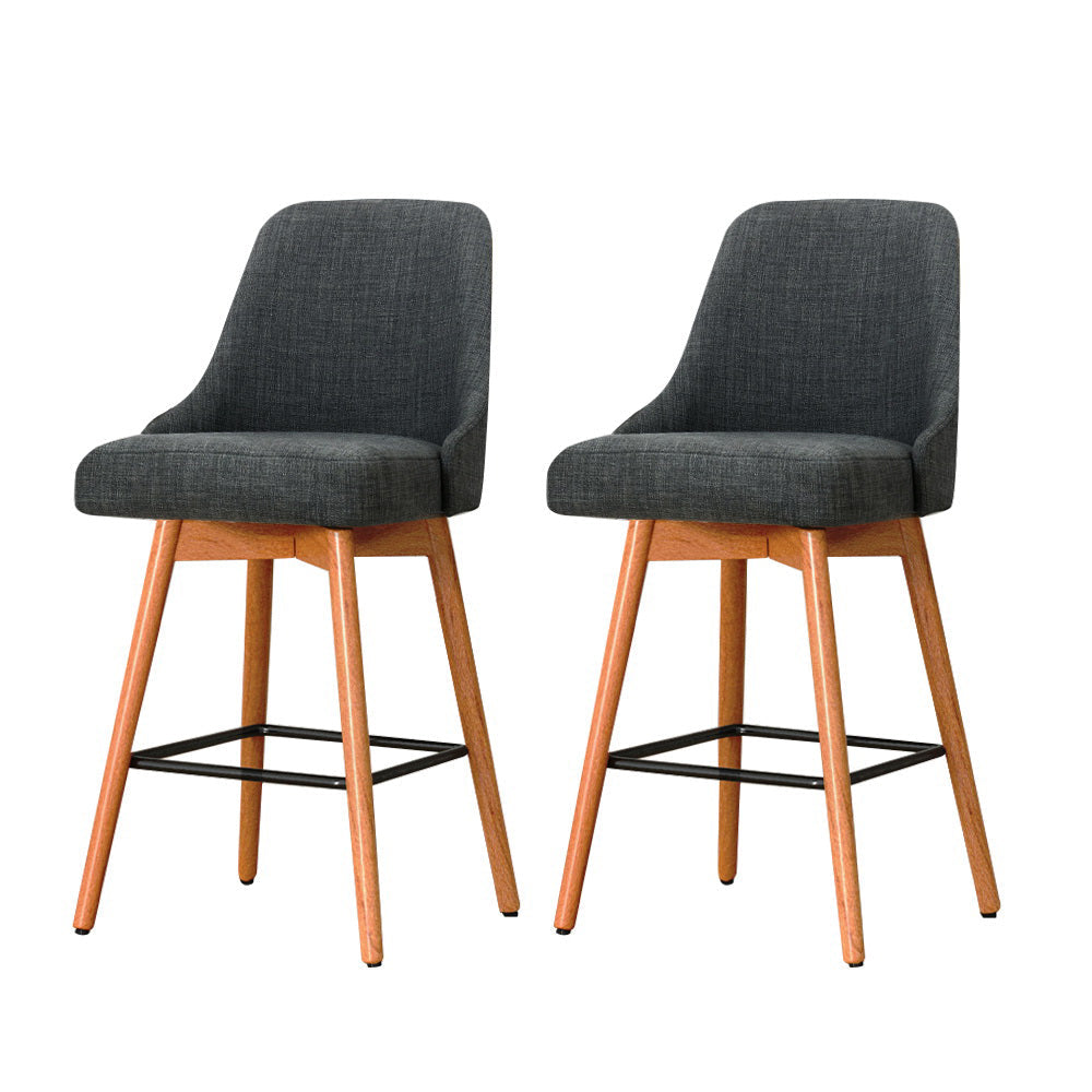 Luca Counter Stool Swivel (Set of 2) Charcoal 65cm