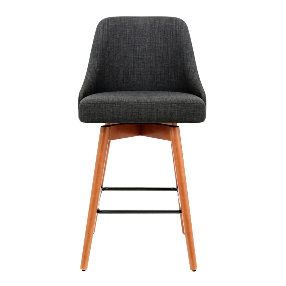 Luca Counter Stool Swivel (Set of 2) Charcoal 65cm