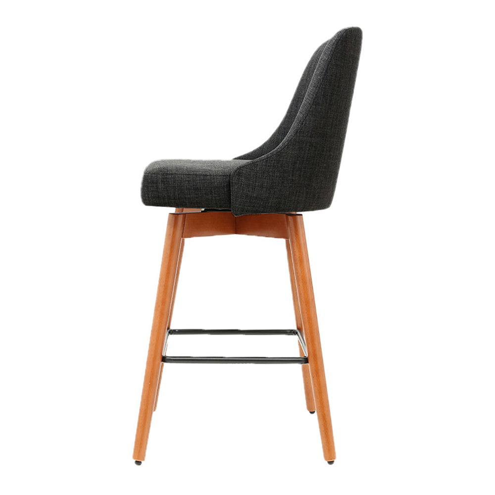 Luca Counter Stool Swivel (Set of 2) Charcoal 65cm