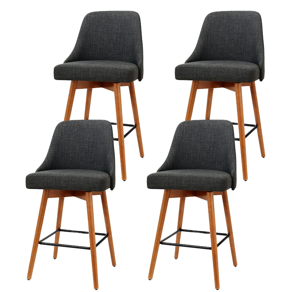 Luca Counter Stool Swivel (Set of 4) Charcoal 65cm