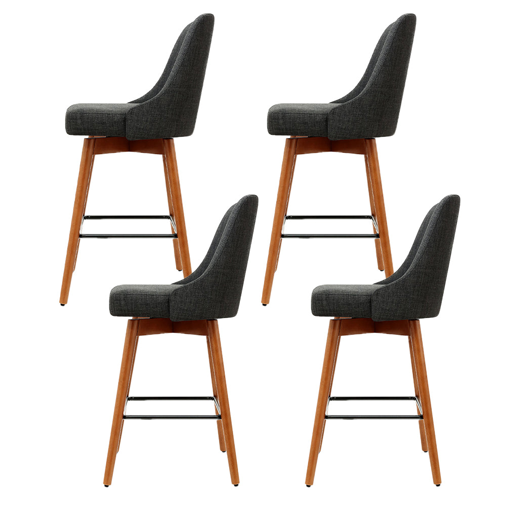 Luca Counter Stool Swivel (Set of 4) Charcoal 65cm