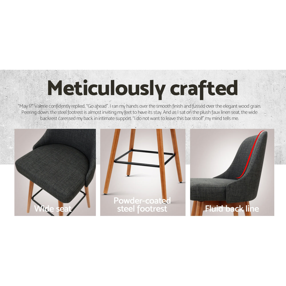 Luca Counter Stool Swivel (Set of 4) Charcoal 65cm
