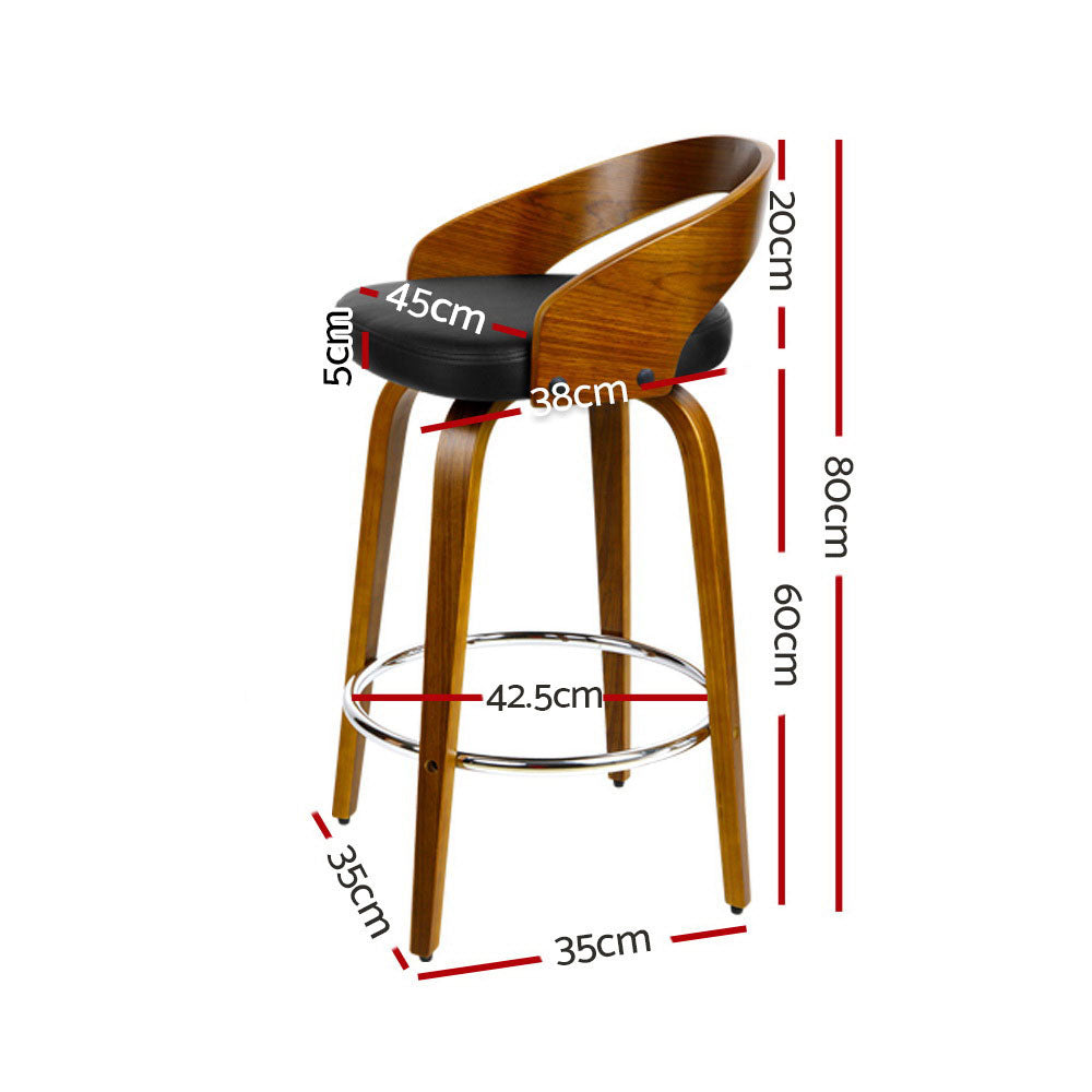 Korra 4x Bar Stools Swivel Seat Curving Backrest