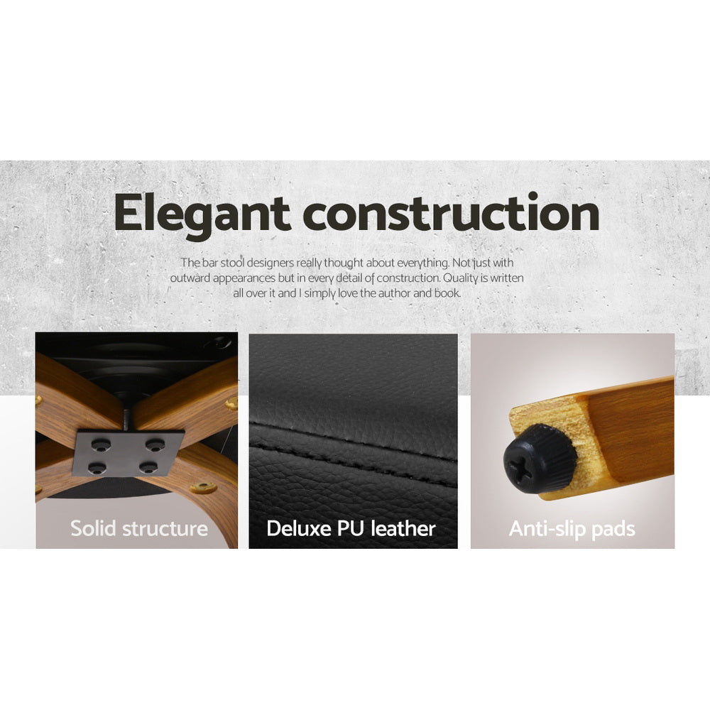 Korra 4x Bar Stools Swivel Seat Curving Backrest