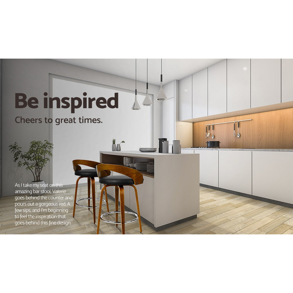 Korra 4x Bar Stools Swivel Seat Curving Backrest