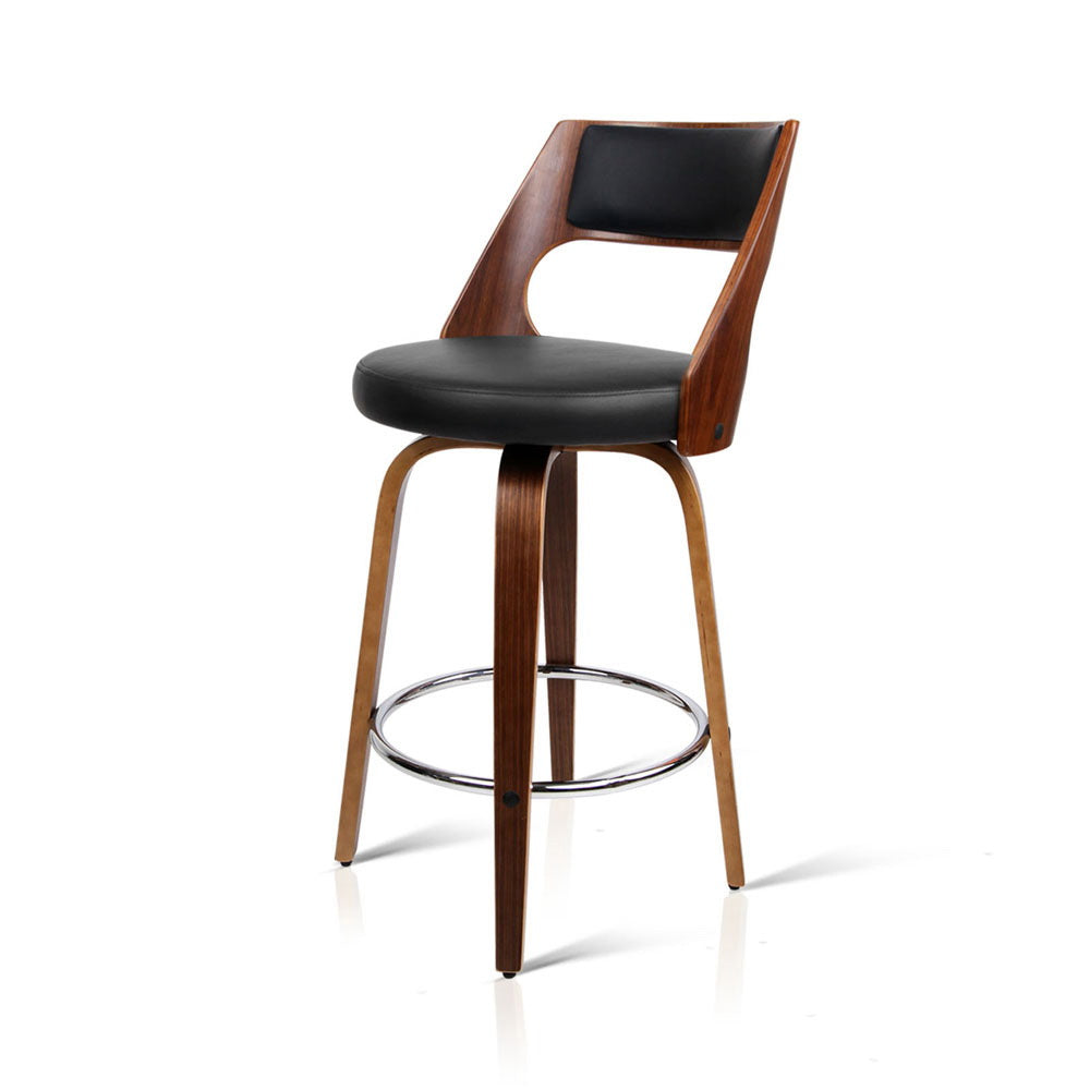 Korra 2x Bar Stools Swivel Leather Chair 65cm