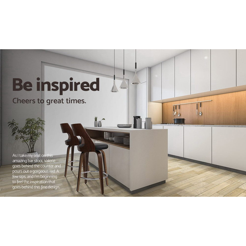 Korra 4x Bar Stools Swivel Leather Chair 76cm