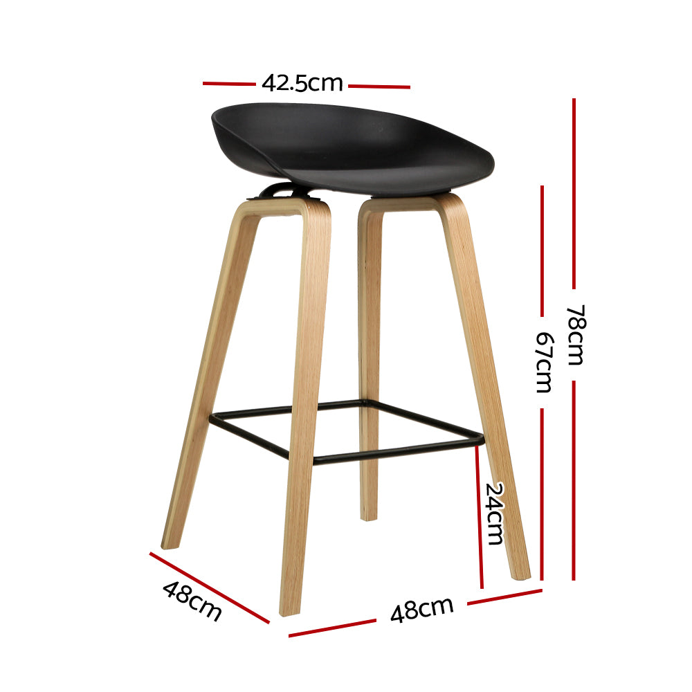 Korra 2x Bar Stools Wooden
