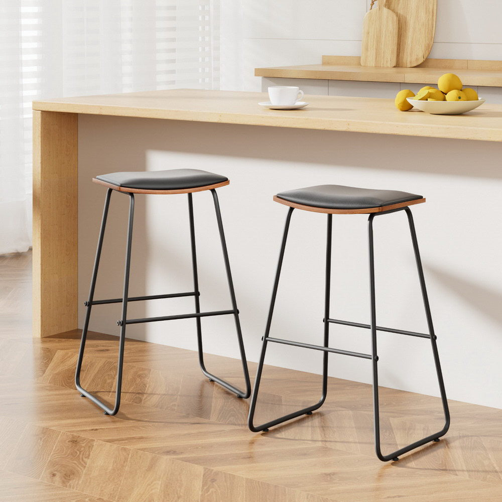 Korra Bar Stools Kitchen Counter Stools Metal Chairs x2