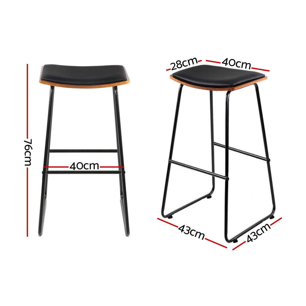 Korra Bar Stools Kitchen Counter Stools Metal Chairs x2