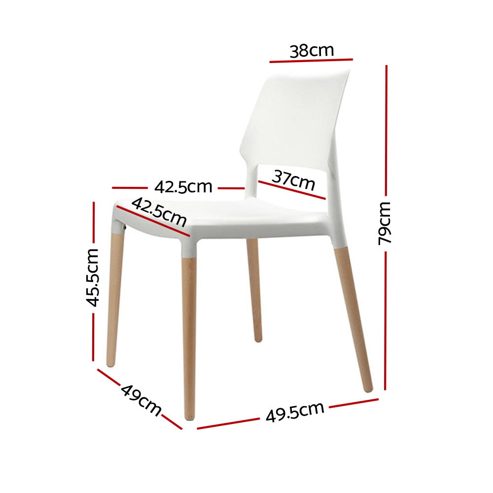 Dining Chairs - Wooden Stackable White
