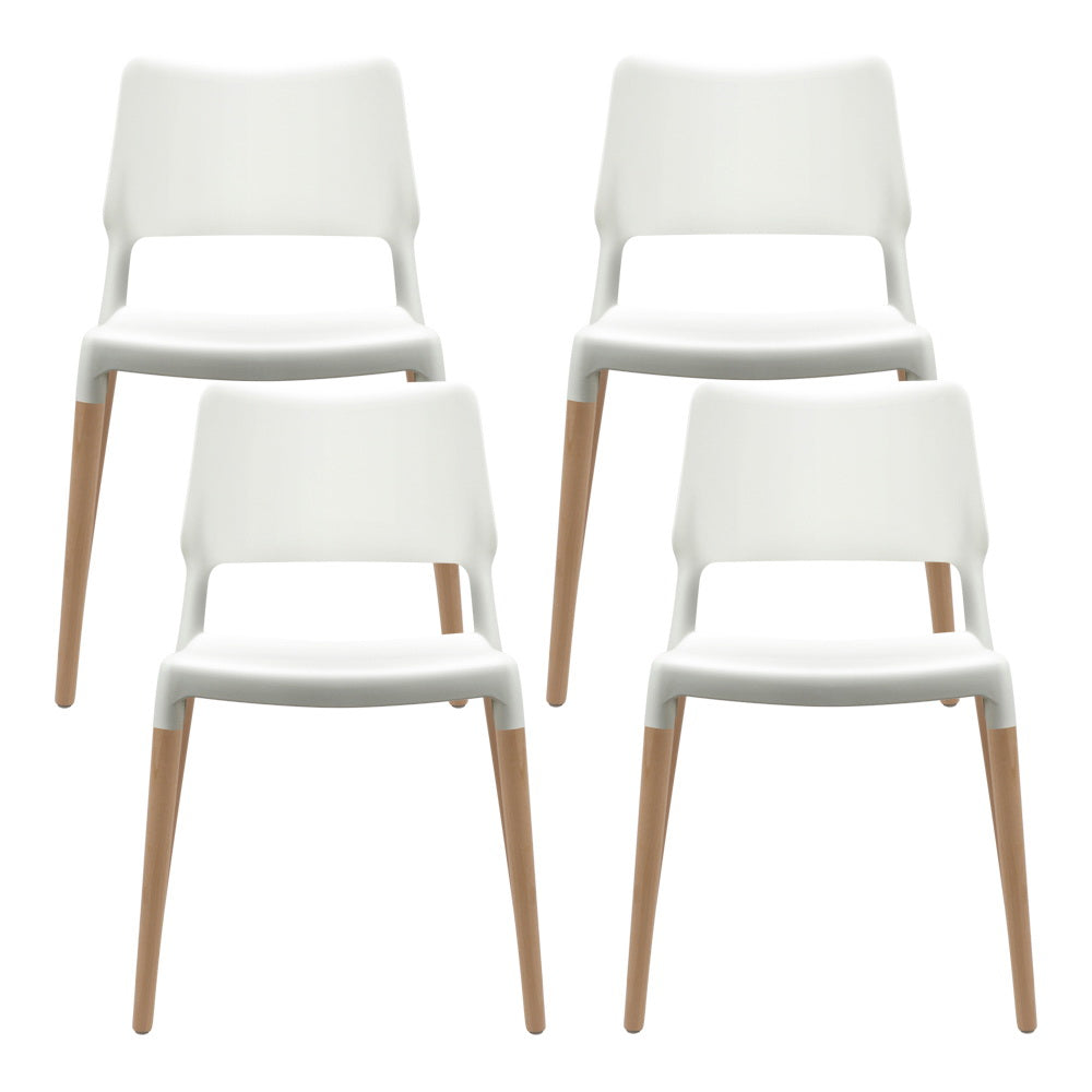 Dining Chairs - Wooden Stackable White