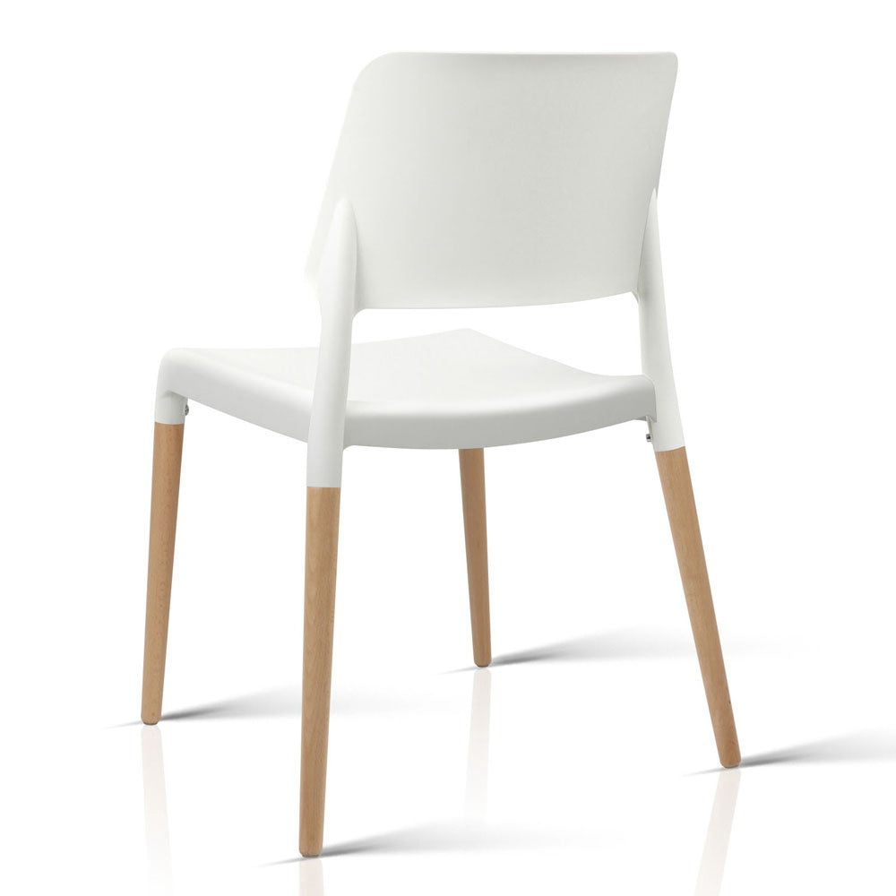 Dining Chairs - Wooden Stackable White