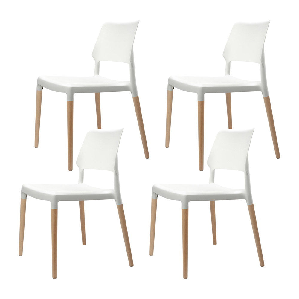 Dining Chairs - Wooden Stackable White