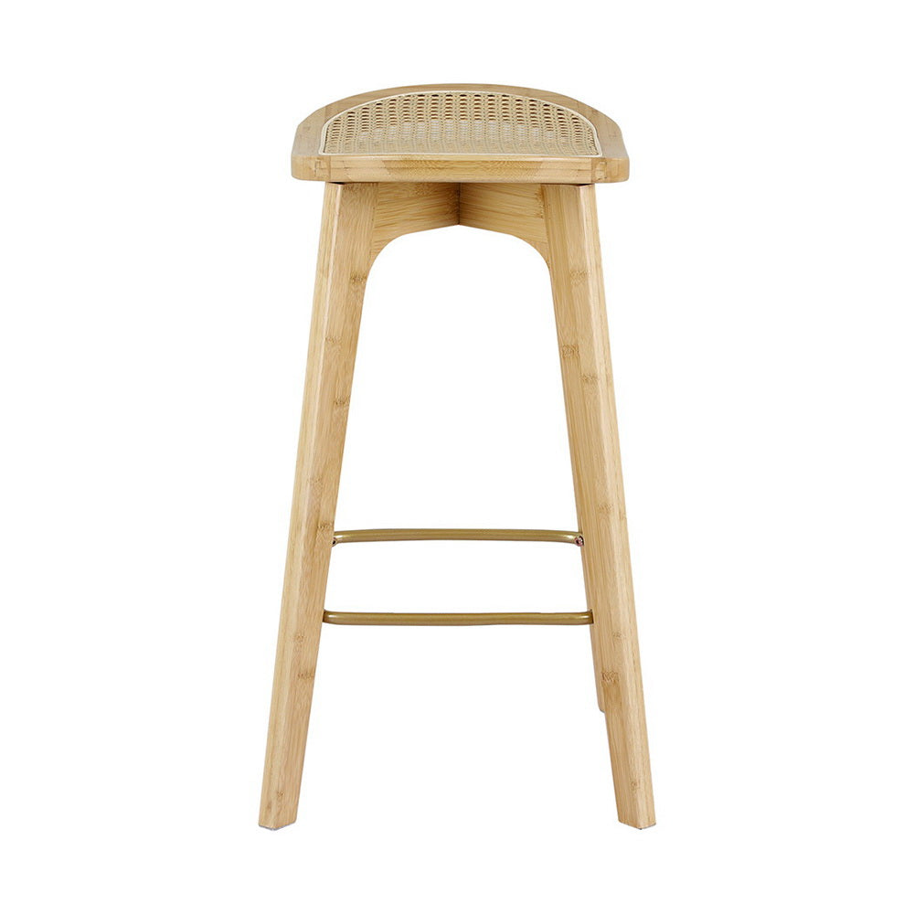 Korra 2x Bar Stools Bamboo Rattan Stool Counter Chair Kitchen Barstools