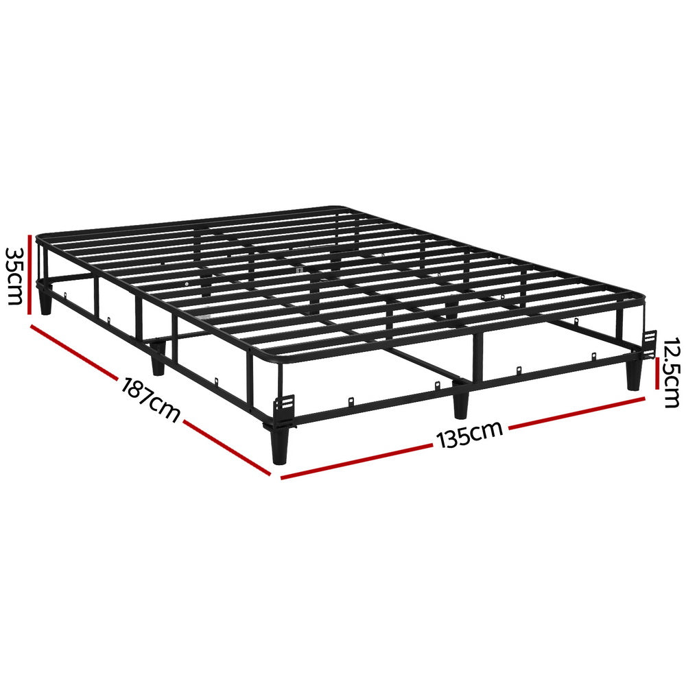 Korra Bed Frame Double Size Metal Grey MASON