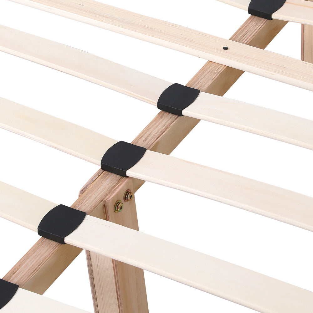 Korra Bed Frame Queen Size Beige ZORA