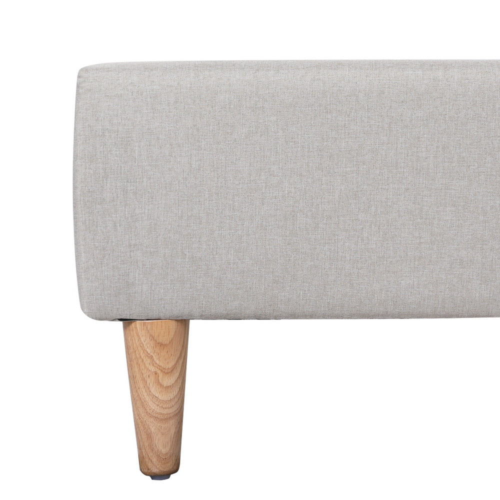 Korra Bed Frame Queen Size Beige ZORA