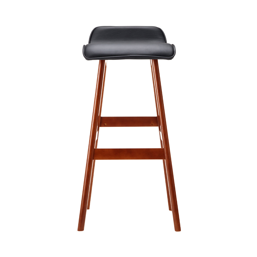 Korra 2x Bar Stools Wooden Stool Black